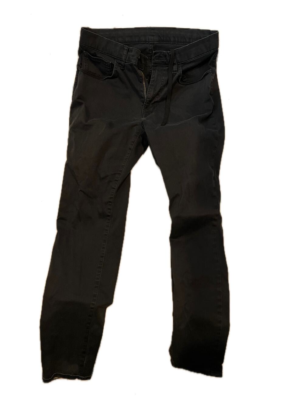 Uniqlo Flat Front Slim Black Pants Mens 32x28